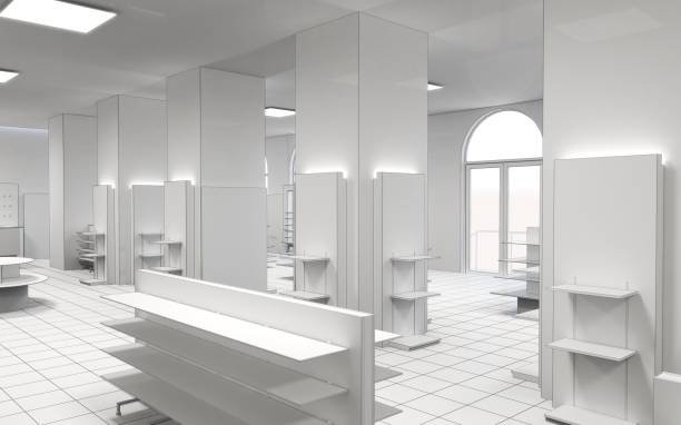 istock shop, mall, shopping mall, interior visualization, 3D illustration 1092036978