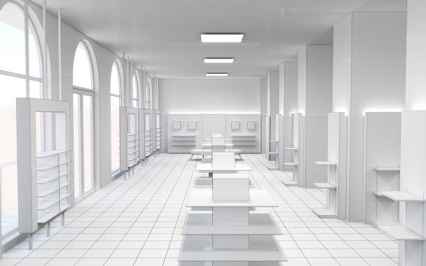 istock shop, mall, shopping mall, interior visualization, 3D illustration 1092036998