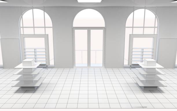 istock shop, mall, shopping mall, interior visualization, 3D illustration 1092037064