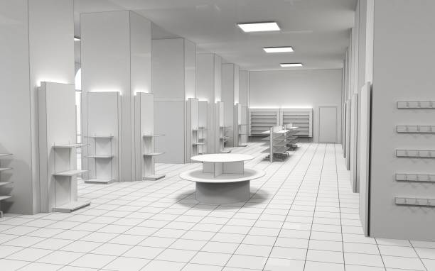 istock shop, mall, shopping mall, interior visualization, 3D illustration 1092037098