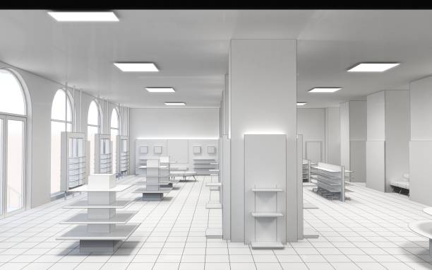 istock shop, mall, shopping mall, interior visualization, 3D illustration 1092037106