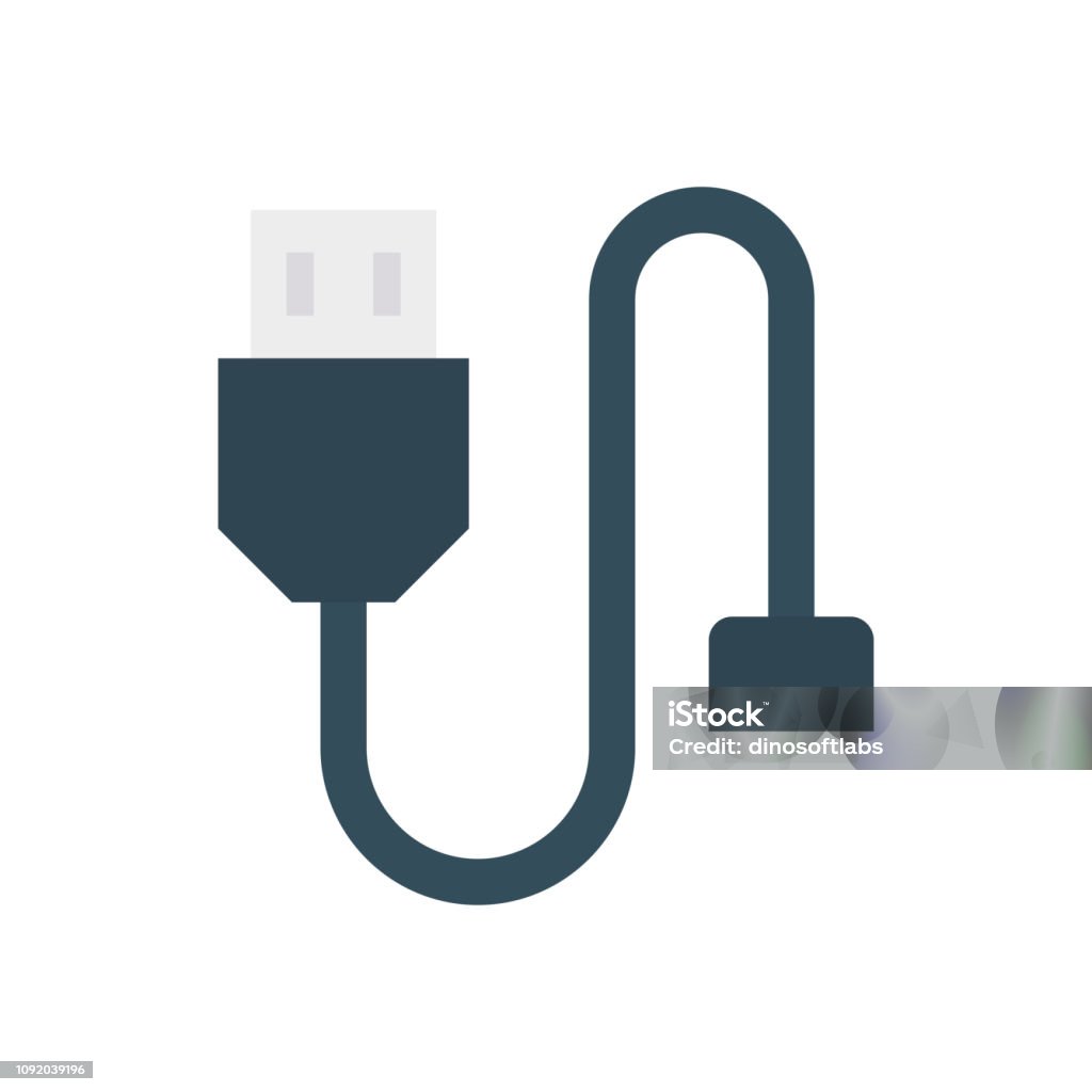 Usb Data Vector Usb Data Cable Connector Stock Illustration - Download Image Now ...