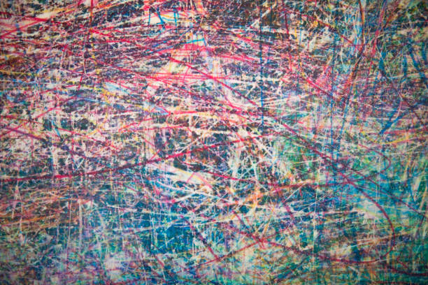 istock Multicolored art pastel background texture. Child drawing 1092057236