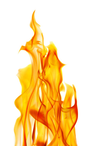 istock orange sparks of bright flames on white 1092057372