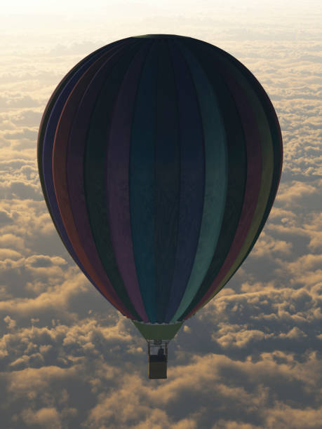 istock Travel with hot air balloon, 3D render 1092057928