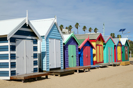 Colourful Beach Huts on Melbourne's Brighton Beach