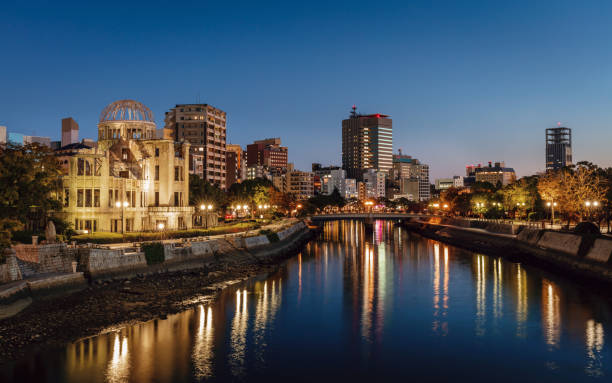 istock Hiroshima City Skyline Panorama Twilight after Sunset, Japan 1092062958