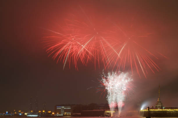 istock Beautiful festive fireworks for Christmas. 1092064814