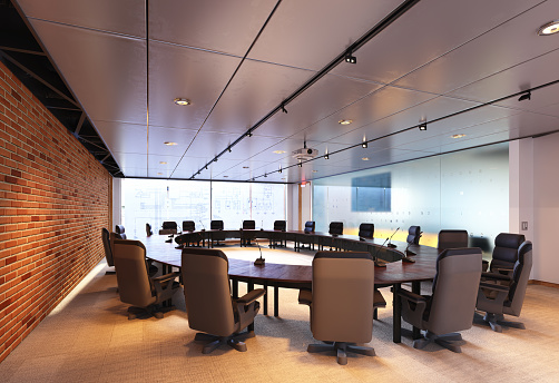 modern meeting room design concept. 3d rendering