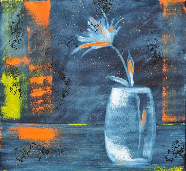 istock Abstract Flower in Vase Contemporary Art Painting 1092067064