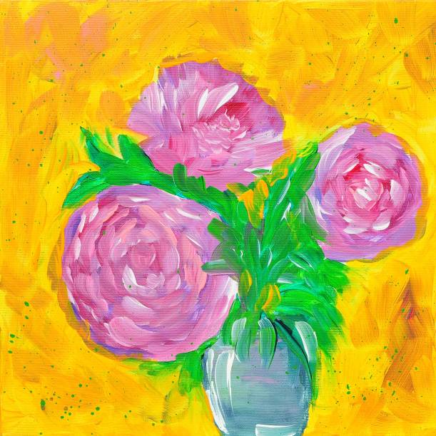 istock Abstract Flower in Vase Contemporary Art Painting 1092067200