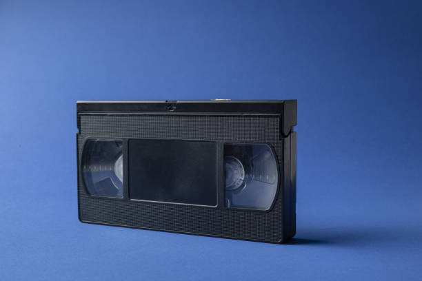 istock Frontside of a VHS tape on blue background 1092068984