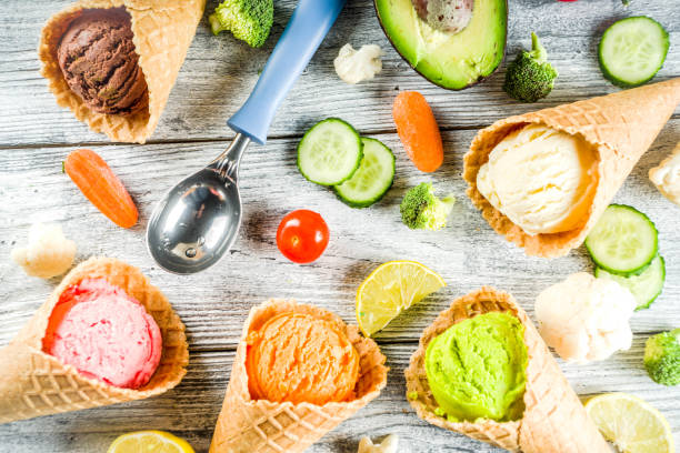 istock Trendy colorful vegetable ice cream 1092069862