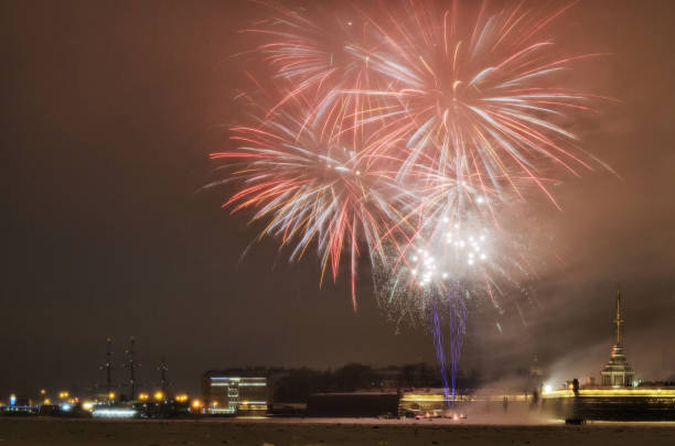 istock Beautiful festive fireworks for Christmas. 1092069878
