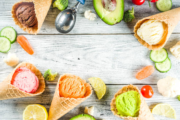 istock Trendy colorful vegetable ice cream 1092069898
