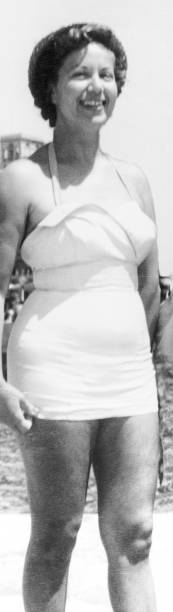 istock Young woman in swimsuit in 1955 1092071748