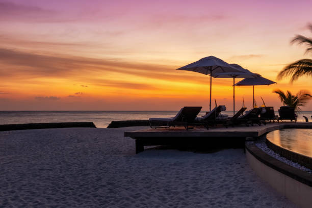 istock Exotic island sunset in the Maldives 1092092466