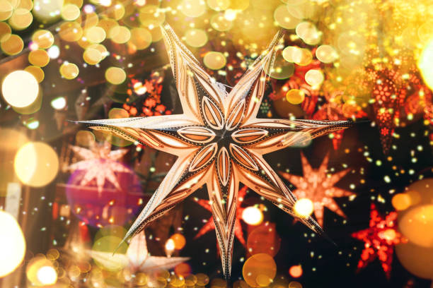 istock Christmas background. Decorative stars or decorations. 1092097404