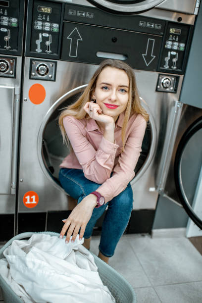 istock Woman in the laundry 1092104402