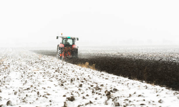 istock Tractor plowing a field in winter 1092109890