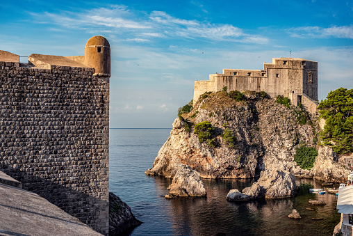 Beautiful Dubrovnik, Croatia, on an amazing summer day – looking at Lovrijenac\n\n\nNO RELEASE NEEDED due to several sources