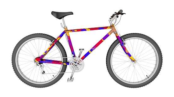 Computer generated 3D illustration with a bicycle isolated on white background