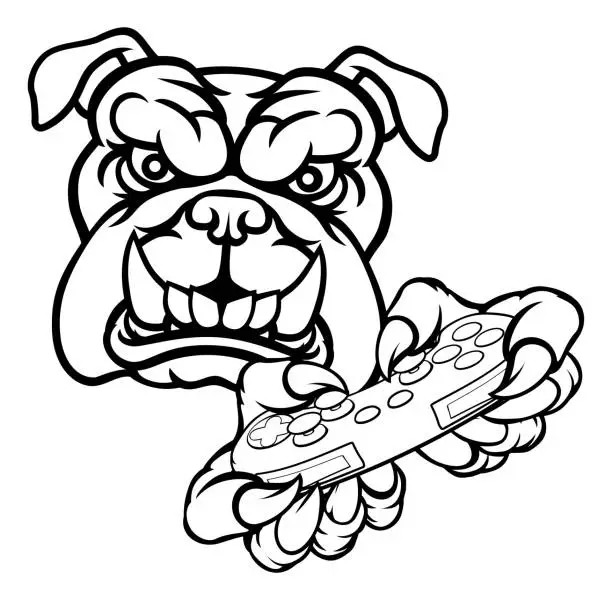 Vector illustration of Bulldog Esports Gamer Mascot