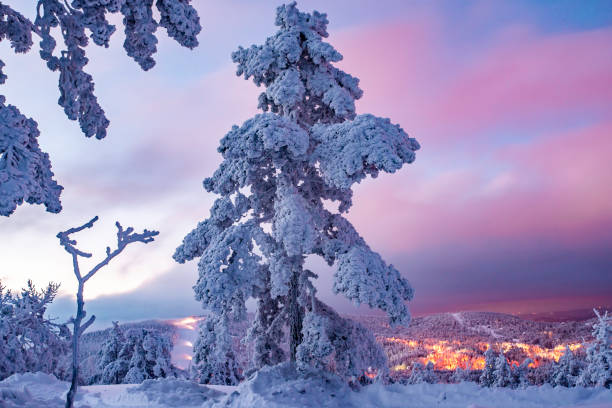 istock View over the settlement in the winter 1092128664