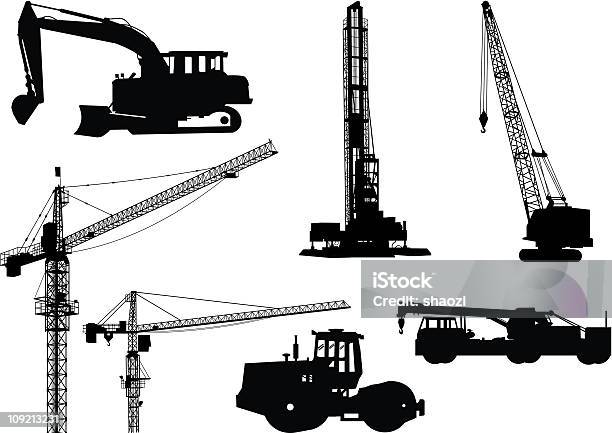 Ilustración de La Industria Y Equipos De Construcción y más Vectores Libres de Derechos de Grúa - Grúa, Vector, Maquinaria