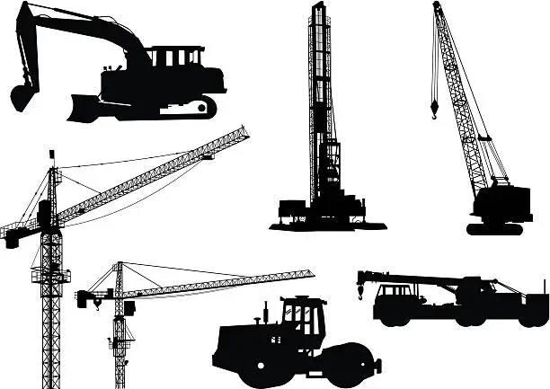 Vector illustration of industry and Construction equipment