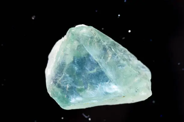 Fluorite mineral stone sample under polarized light