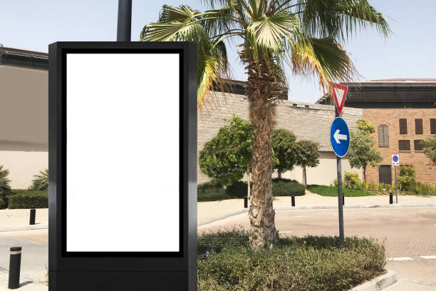 Blank billboard advertisement space Blank billboard light box advertisement space ideal for poster mock up, digital signage, video marketing campaign retail digital signage stock pictures, royalty-free photos & images