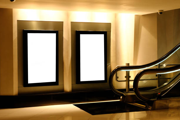 Blank billboard advertisement space Blank billboard light box advertisement space ideal for poster mock up, digital signage, video marketing campaign retail digital signage stock pictures, royalty-free photos & images