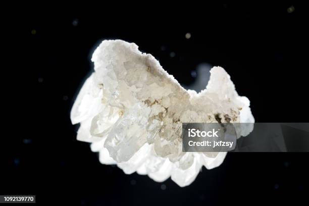 Quartz Cluster Mineral Stone Sample Under Polarized Light Stock Photo - Download Image Now