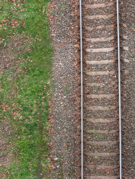 istock View from above on railway track with green grass 1092148274