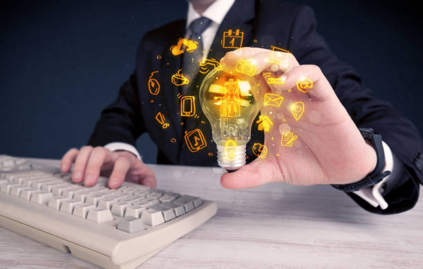 istock salesman promoting his bright ideas 1092150644