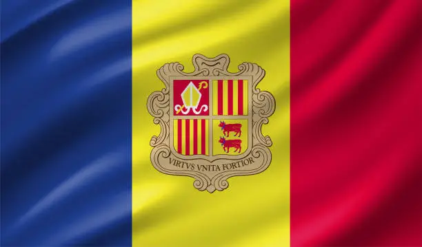 Vector illustration of Andorra Flag