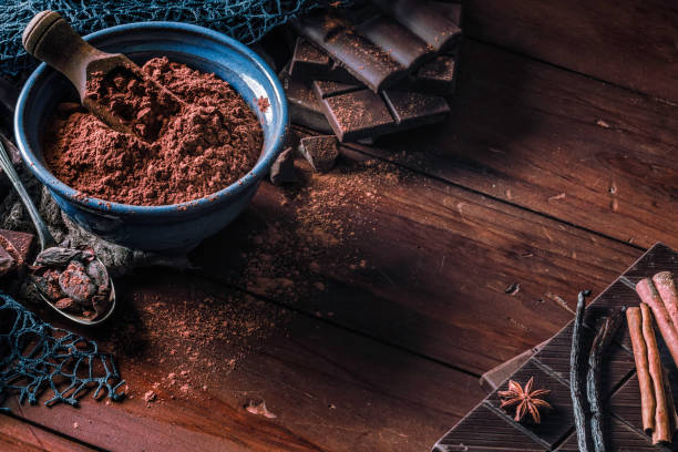 istock Assorted chocolate in bowl and bars in low key and old fashioned style 1092156574