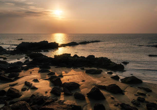 Sunrise on The Rocky Shoreline on Homoa Beach, Hana, Maui, Hawaii, USA