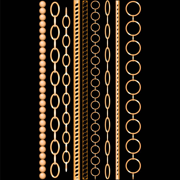 istock Chain set gold collection fashion print illustration 1092165390