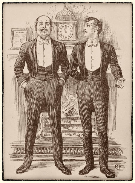 Two Gentlemen Chatting - Victorian Era Magazine Illustration