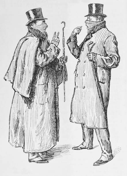 Two Cold Gents - Victorian Era Magazine Illustration