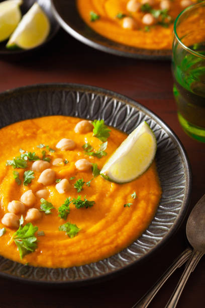 istock creamy carrot chickpea soup on dark rustic background 1092170632