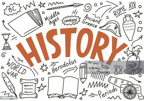 レタリングと歴史のいたずら書き - 歴史のベクターアート素材や画像を多数ご用意 - 歴史, 習う, イラストレーション