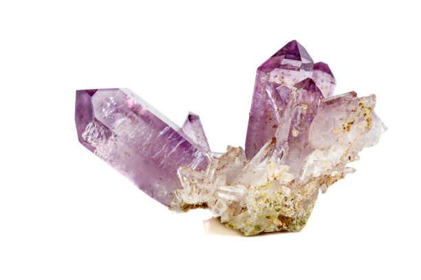 istock Amethyst Crystal Druse  macro mineral on white background 1092171898