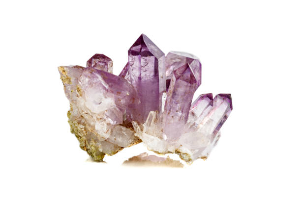 istock Amethyst Crystal Druse  macro mineral on white background 1092171934