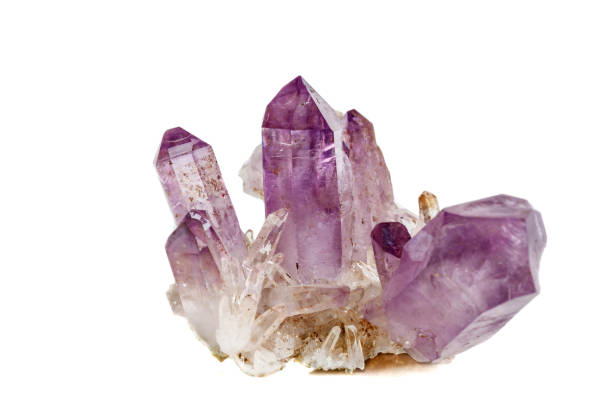 istock Amethyst Crystal Druse  macro mineral on white background 1092172048