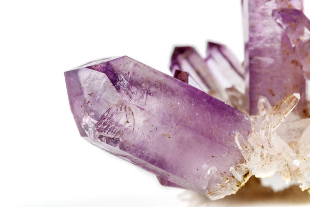 istock Amethyst Crystal Druse  macro mineral on white background 1092172086