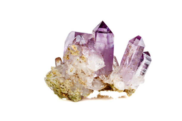 istock Amethyst Crystal Druse  macro mineral on white background 1092172102