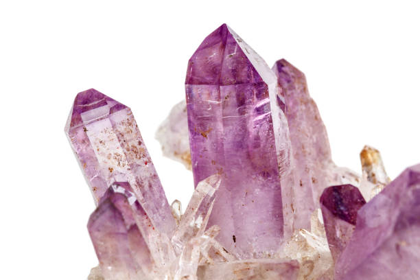 istock Amethyst Crystal Druse  macro mineral on white background 1092172140
